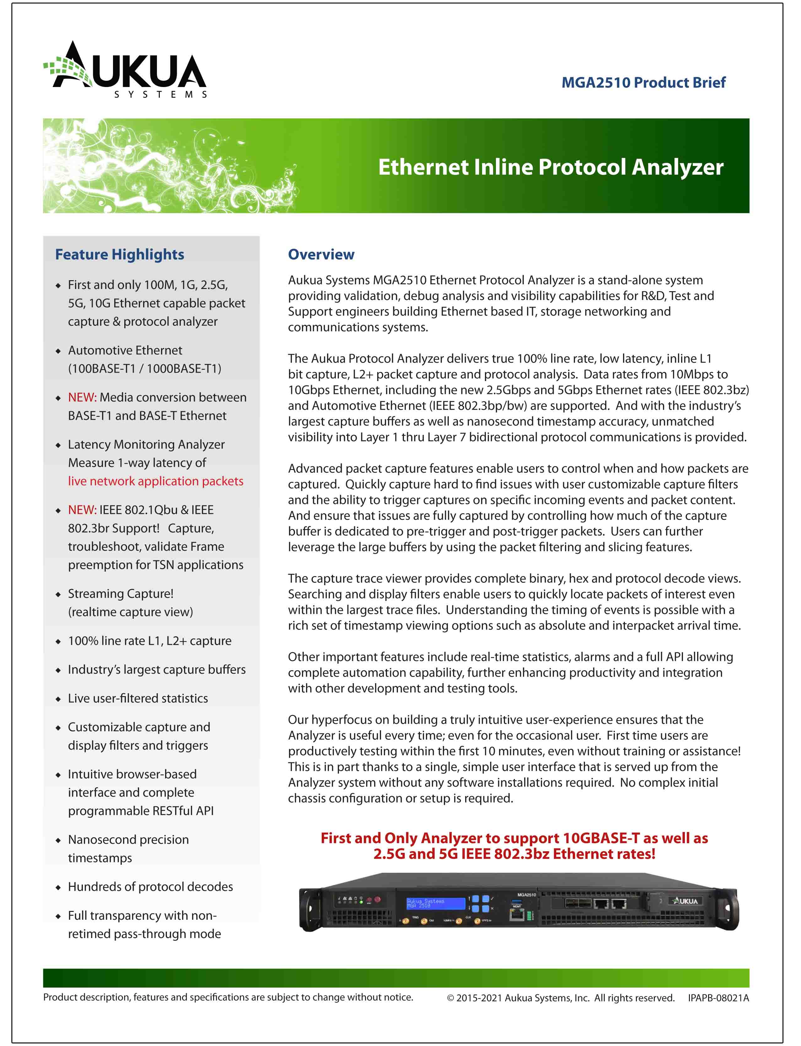 Inline Capture and Protocol Analyzer