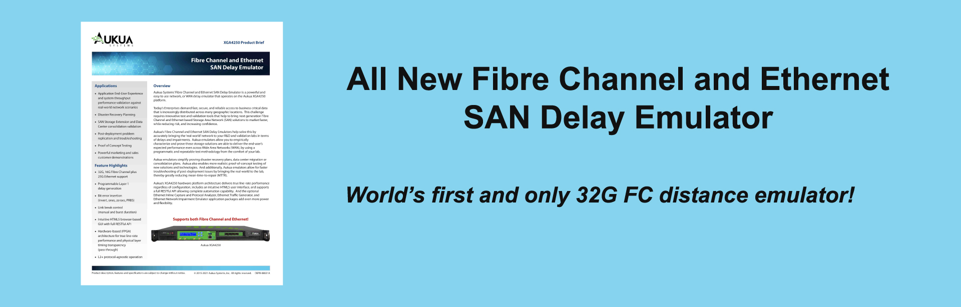 Fibre Channel and Ethernet Delay or Distance Emulator